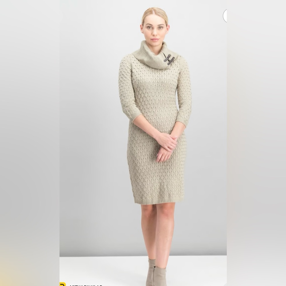 CALVIN KLEIN SWEATER DRESS IN GRAY COLOR - Picture 2 of 5